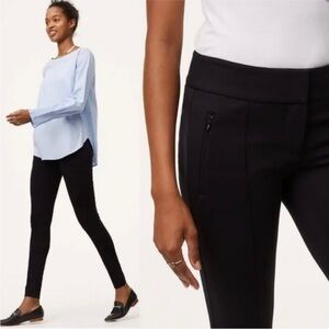LOFT 14 Tall Black Ponte Zip Pocket Leggings